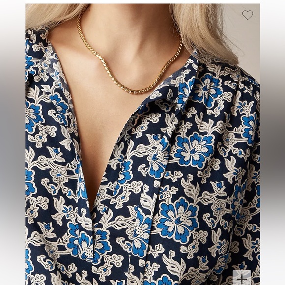 NWT JCrew Tie Top in Cotton Blend Floral XS - Picture 3 of 6
